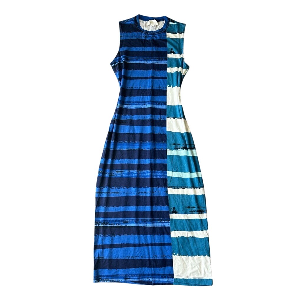 Anthropologie Striped Bodycon Midi Sleeveless Dress Corey Lynn Carter M